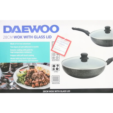 Wok with glass lid Daewoo 28 cm