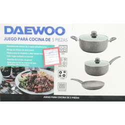 Juego de ollas para cocina Daewoo de 5 piezas