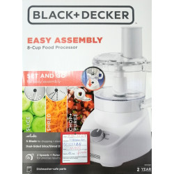 Black+Decker 8-Cup Food Processor - Black/Clear