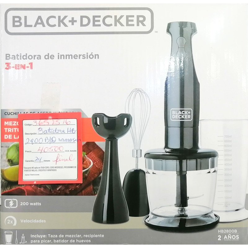 Batidora de inmersion 3 en 1 Black+Decker