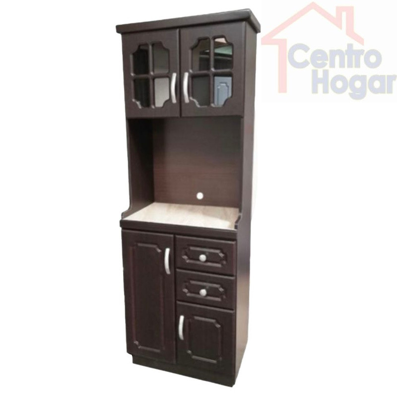 Brown Microwave cabinet with storage