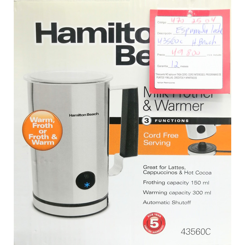 Hamilton Beach Electric Milk Frother and Warmer